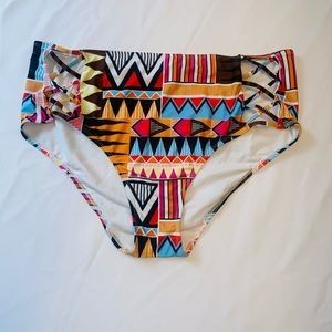 NWOT Aztec Geo Print High Waisted Bikini Bottom Size 5X